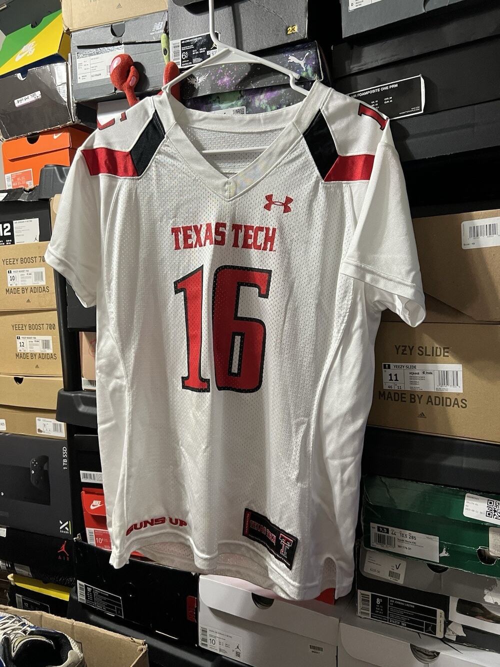 Size Men’s XS- Texas Tech Red Raider Football Game Jersey #16 White